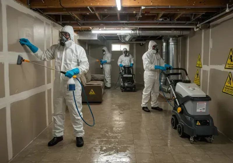 Basement Moisture Removal and Structural Drying process in Carolina Beach, NC